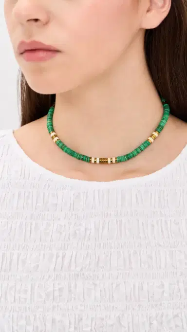 Hijas de Puka Green Iris Semplate White Necklace Green One Size | Thumbnail 3
