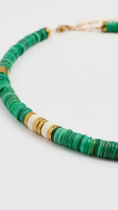 Hijas de Puka Green Iris Semplate White Necklace Green One Size | Thumbnail 4