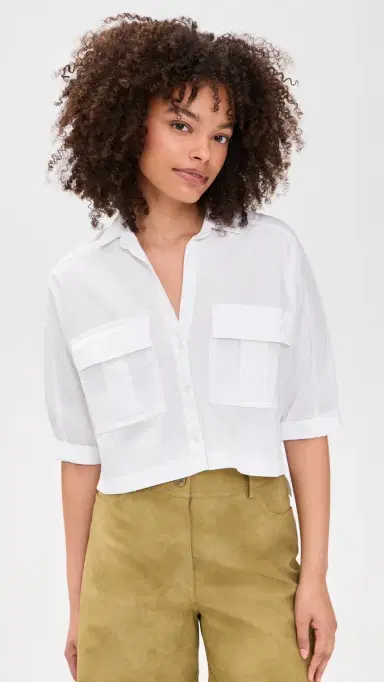 James Perse Poplin Cotton Shirt White 2 | Thumbnail 2 James Perse Poplin Cotton Shirt White 2 | Thumbnail 2