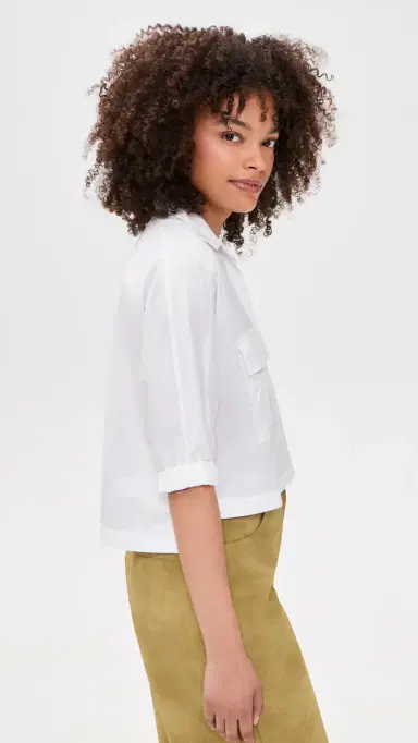 James Perse Poplin Cotton Shirt White 2 | Thumbnail 4 James Perse Poplin Cotton Shirt White 2 | Thumbnail 4
