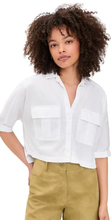 James Perse Poplin Cotton Shirt White 2 | Thumbnail 1 James Perse Poplin Cotton Shirt White 2 | Thumbnail 1