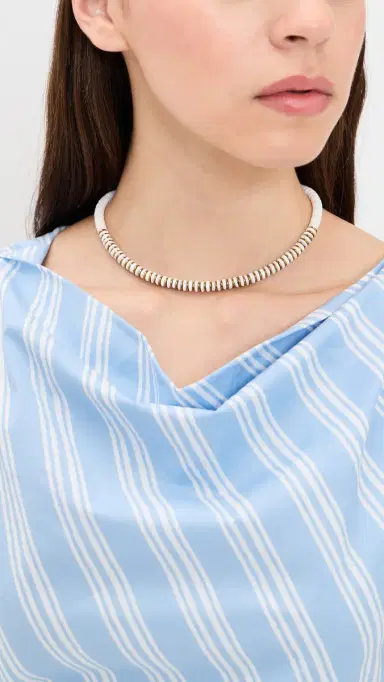 Hijas de Puka Bianca Hematite Necklace White One Size | Thumbnail 3