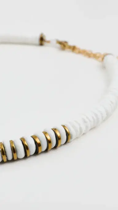 Hijas de Puka Bianca Hematite Necklace White One Size | Thumbnail 4
