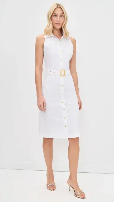 L'AGENCE Lisette Sleeveless Buttondown Dress White | Thumbnail 2 L'AGENCE Lisette Sleeveless Buttondown Dress White | Thumbnail 2