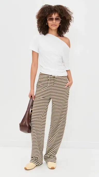 LIONESS Bloom Pants Dark Chocolate Stripe M | Thumbnail 5