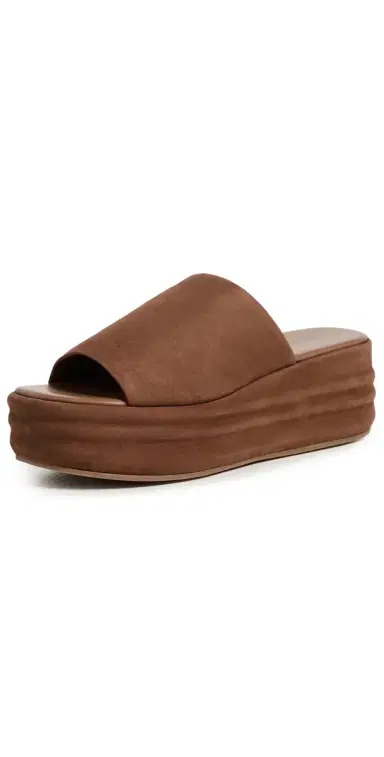 Free People Harbor Flatform Slides Tan | Thumbnail 1