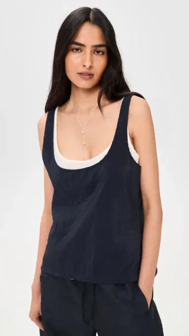 La Ligne Double Layer coop Tank Navy/ | Thumbnail 2 La Ligne Double Layer coop Tank Navy/ | Thumbnail 2