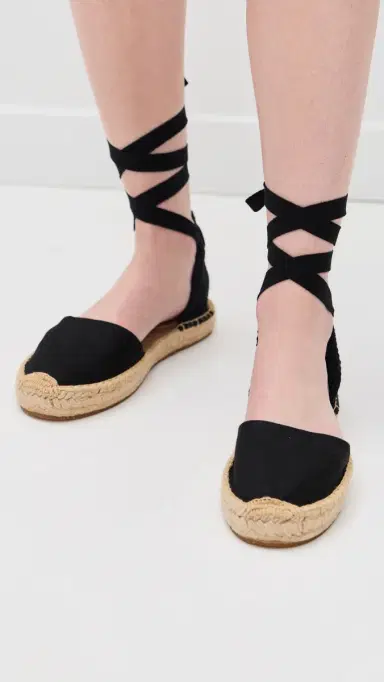 Soludos Lauren Lace Up Espadrilles Noche Black 5-5.5 | Thumbnail 3
