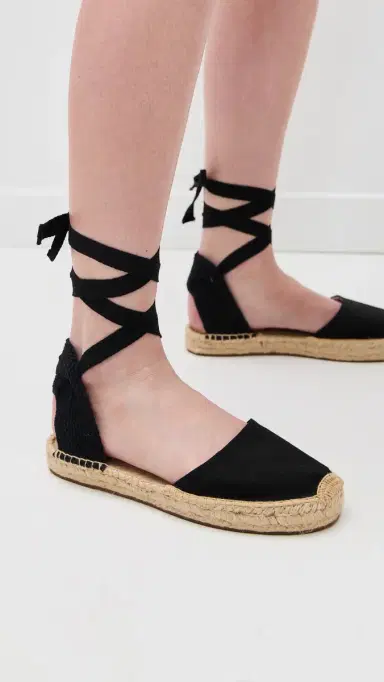 Soludos Lauren Lace Up Espadrilles Noche Black 5-5.5 | Thumbnail 5
