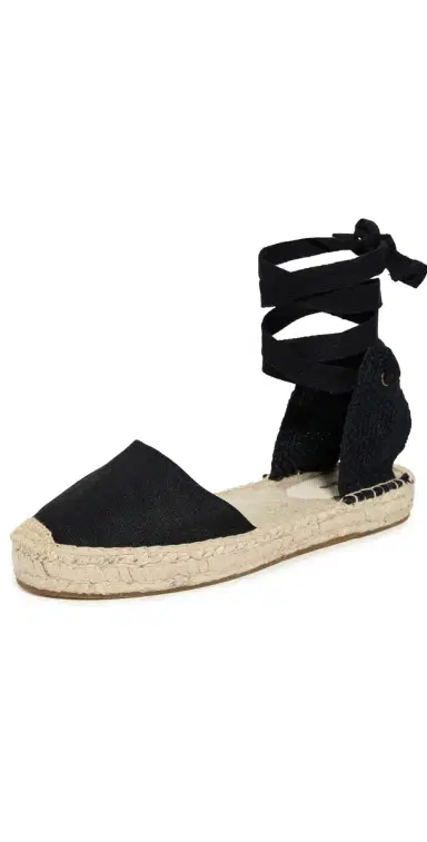 Soludos Lauren Lace Up Espadrilles Noche Black 5-5.5 | Thumbnail 1