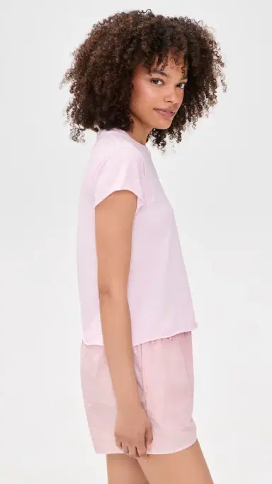 ALL THREE Rose Raw Hem Tee Light Pink L | Thumbnail 4 ALL THREE Rose Raw Hem Tee Light Pink L | Thumbnail 4
