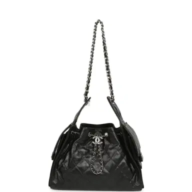 Chanel Chanel Small 25 Hobo Bag Black Shiny Aged Crumpled Calfskin Silver Hardware | Thumbnail 7 Chanel Chanel Small 25 Hobo Bag Black Shiny Aged Crumpled Calfskin Silver Hardware | Thumbnail 7