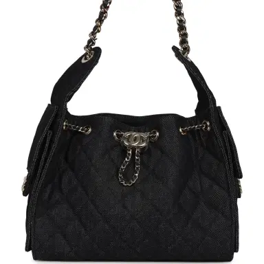 Chanel Chanel Small 25 Hobo Bag Dark Blue Denim Light Gold Hardware | Thumbnail 1