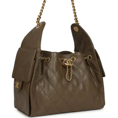 Chanel Chanel Small 25 Hobo Bag Dark Khaki Caviar Antique Gold Hardware | Thumbnail 2 Chanel Chanel Small 25 Hobo Bag Dark Khaki Caviar Antique Gold Hardware | Thumbnail 2