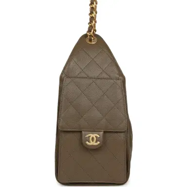 Chanel Chanel Small 25 Hobo Bag Dark Khaki Caviar Antique Gold Hardware | Thumbnail 3 Chanel Chanel Small 25 Hobo Bag Dark Khaki Caviar Antique Gold Hardware | Thumbnail 3