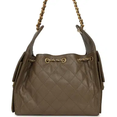 Chanel Chanel Small 25 Hobo Bag Dark Khaki Caviar Antique Gold Hardware | Thumbnail 4 Chanel Chanel Small 25 Hobo Bag Dark Khaki Caviar Antique Gold Hardware | Thumbnail 4