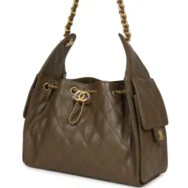 Chanel Chanel Small 25 Hobo Bag Dark Khaki Caviar Antique Gold Hardware | Thumbnail 5 Chanel Chanel Small 25 Hobo Bag Dark Khaki Caviar Antique Gold Hardware | Thumbnail 5