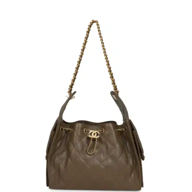 Chanel Chanel Small 25 Hobo Bag Dark Khaki Caviar Antique Gold Hardware | Thumbnail 7 Chanel Chanel Small 25 Hobo Bag Dark Khaki Caviar Antique Gold Hardware | Thumbnail 7