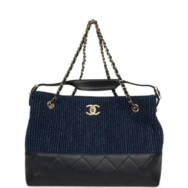Chanel Chanel Small Coco Base Hobo Bag Blue Denim Tweed and Navy Blue Shiny Lambskin Gold Hardware | Thumbnail 7 Chanel Chanel Small Coco Base Hobo Bag Blue Denim Tweed and Navy Blue Shiny Lambskin Gold Hardware | Thumbnail 7