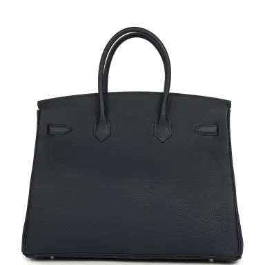 HERMÈS Hermes Birkin 35 Bleu Nuit Togo Palladium Hardware | Thumbnail 4