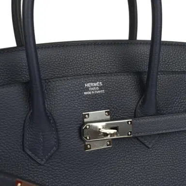 HERMÈS Hermes Birkin 35 Bleu Nuit Togo Palladium Hardware | Thumbnail 7