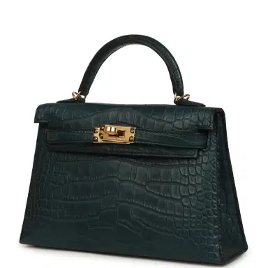 HERMÈS Hermes Kelly Sellier 20 Vert Rousseau Matte Alligator Gold Hardware | Thumbnail 5 HERMÈS Hermes Kelly Sellier 20 Vert Rousseau Matte Alligator Gold Hardware | Thumbnail 5