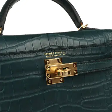 HERMÈS Hermes Kelly Sellier 20 Vert Rousseau Matte Alligator Gold Hardware | Thumbnail 7 HERMÈS Hermes Kelly Sellier 20 Vert Rousseau Matte Alligator Gold Hardware | Thumbnail 7