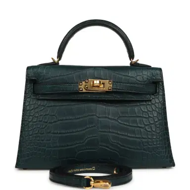 HERMÈS Hermes Kelly Sellier 20 Vert Rousseau Matte Alligator Gold Hardware | Thumbnail 1 HERMÈS Hermes Kelly Sellier 20 Vert Rousseau Matte Alligator Gold Hardware | Thumbnail 1