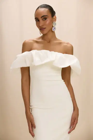 PatBo TAFFETA TARSILA RUFFLE MIDI DRESS | Thumbnail 3 PatBo TAFFETA TARSILA RUFFLE MIDI DRESS | Thumbnail 3