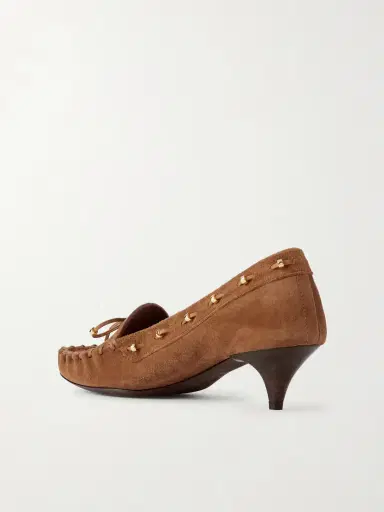 Khaite Milly Embellished Whipstitched Suede Pumps | Thumbnail 2