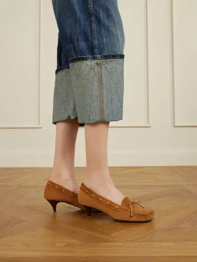 Khaite Milly Embellished Whipstitched Suede Pumps | Thumbnail 5