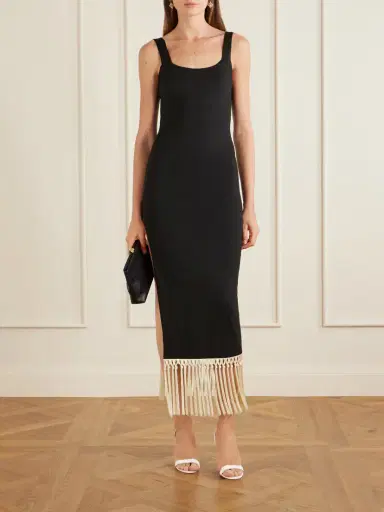 Taller Marmo Lido Fringed Jersey Midi Dress | Thumbnail 2 Taller Marmo Lido Fringed Jersey Midi Dress | Thumbnail 2