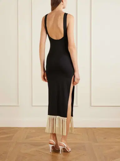 Taller Marmo Lido Fringed Jersey Midi Dress | Thumbnail 3 Taller Marmo Lido Fringed Jersey Midi Dress | Thumbnail 3