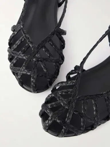 Ancient Greek Sandals Kardia Leather-trimmed Raffia Sandals | Thumbnail 5 Ancient Greek Sandals Kardia Leather-trimmed Raffia Sandals | Thumbnail 5