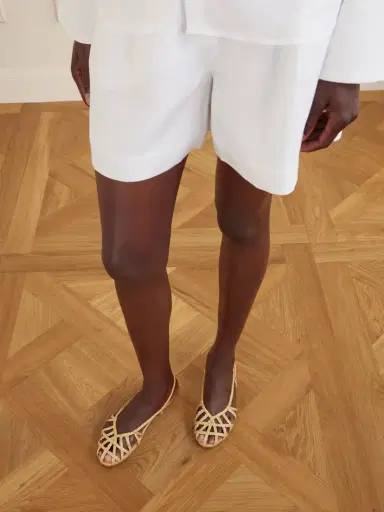 Ancient Greek Sandals Kardia Leather-trimmed Raffia Sandals | Thumbnail 2 Ancient Greek Sandals Kardia Leather-trimmed Raffia Sandals | Thumbnail 2