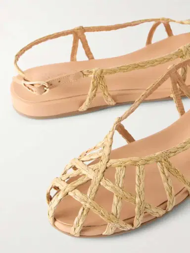 Ancient Greek Sandals Kardia Leather-trimmed Raffia Sandals | Thumbnail 5 Ancient Greek Sandals Kardia Leather-trimmed Raffia Sandals | Thumbnail 5