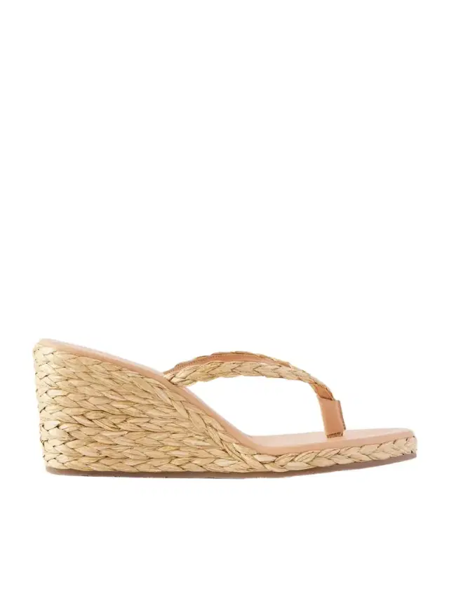 Etheria Woven Raffia Wedge