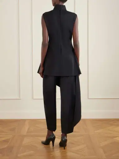 Alaïa Asymmetric Wool-blend Gabardine Turtleneck Mini Dress | Thumbnail 4