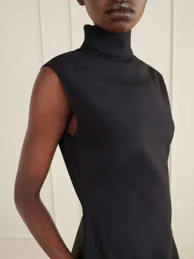 Alaïa Asymmetric Wool-blend Gabardine Turtleneck Mini Dress | Thumbnail 5