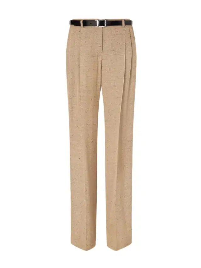 Belted Dupioni Wide-leg Pants
