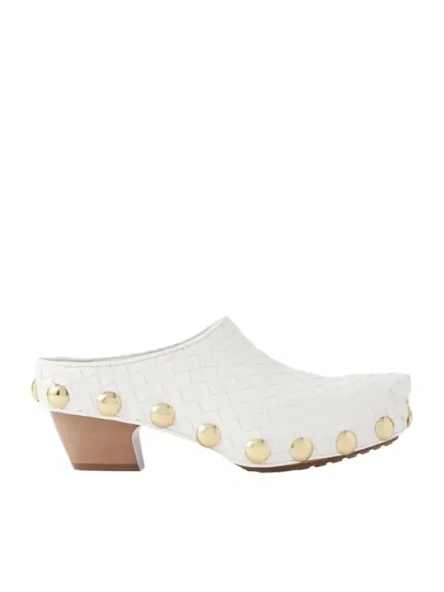 Gondola Studded Intrecciato Leather Clogs