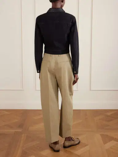 Bottega Veneta Intrecciato Leather-trimmed Denim Jacket | Thumbnail 4 Bottega Veneta Intrecciato Leather-trimmed Denim Jacket | Thumbnail 4