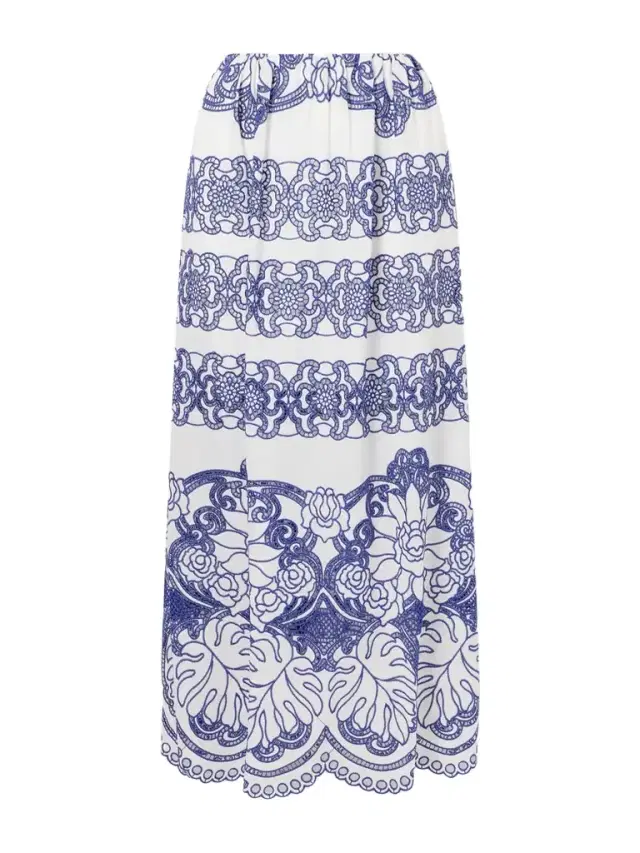 Belan Scalloped Broderie Anglaise Cotton-blend Maxi Skirt