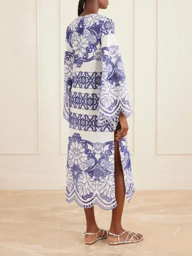 Borgo de Nor Clea Scalloped Broderie Anglaise Cotton-blend Midi Dress | Thumbnail 3