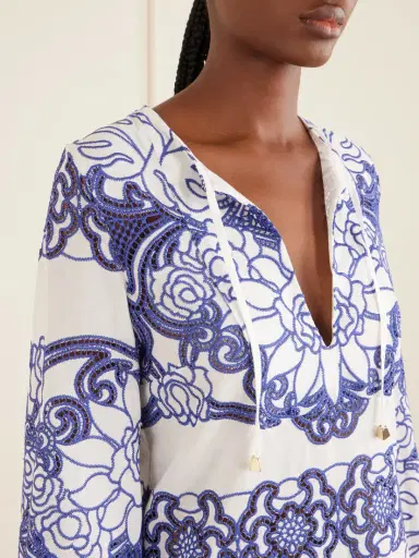 Borgo de Nor Clea Scalloped Broderie Anglaise Cotton-blend Midi Dress | Thumbnail 4