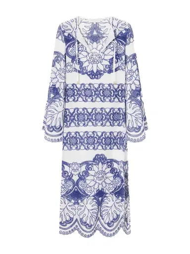 Borgo de Nor Clea Scalloped Broderie Anglaise Cotton-blend Midi Dress | Thumbnail 1
