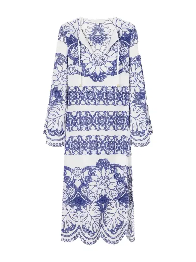 Borgo de Nor Clea Scalloped Broderie Anglaise Cotton-blend Midi Dress