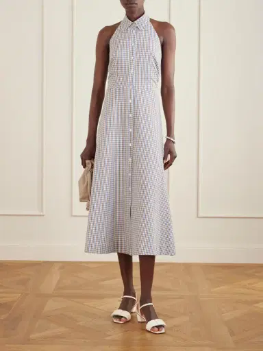 Veronica Beard Mackey Checked Cotton-seersucker Midi Dress | Thumbnail 2