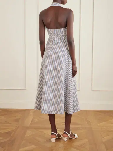 Veronica Beard Mackey Checked Cotton-seersucker Midi Dress | Thumbnail 3