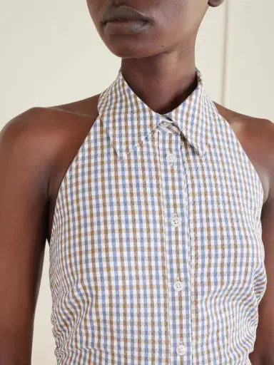 Veronica Beard Mackey Checked Cotton-seersucker Midi Dress | Thumbnail 4